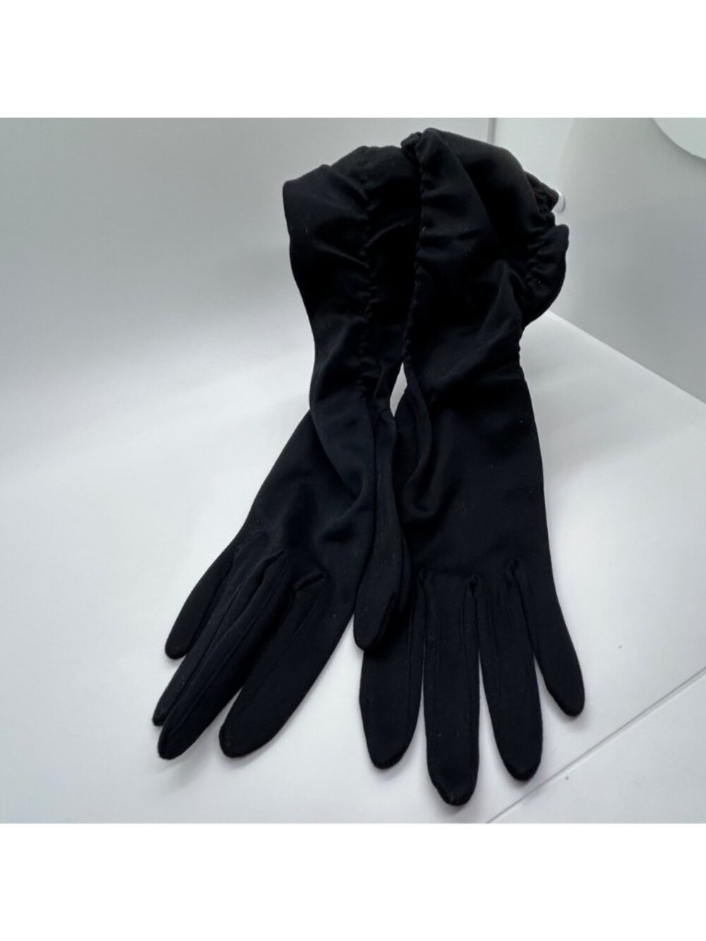 Vintage Black Opera Gloves Elbow Length Evening Wear Max Mayer West Germany SM - Picture 4 of 14